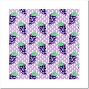 Grapes Polk-a-dot Pattern Posters and Art